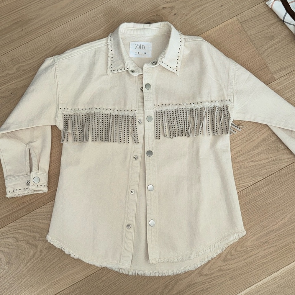 Zara Fringe Jean Jacket